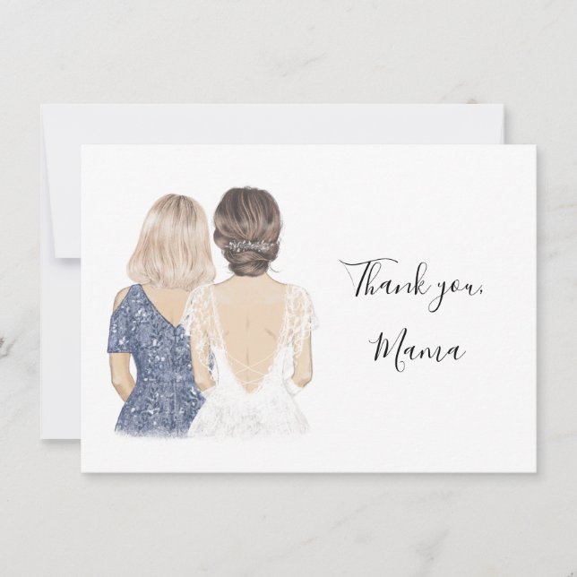 Merci maman sur ma carte de jour de mariage (Devant)
