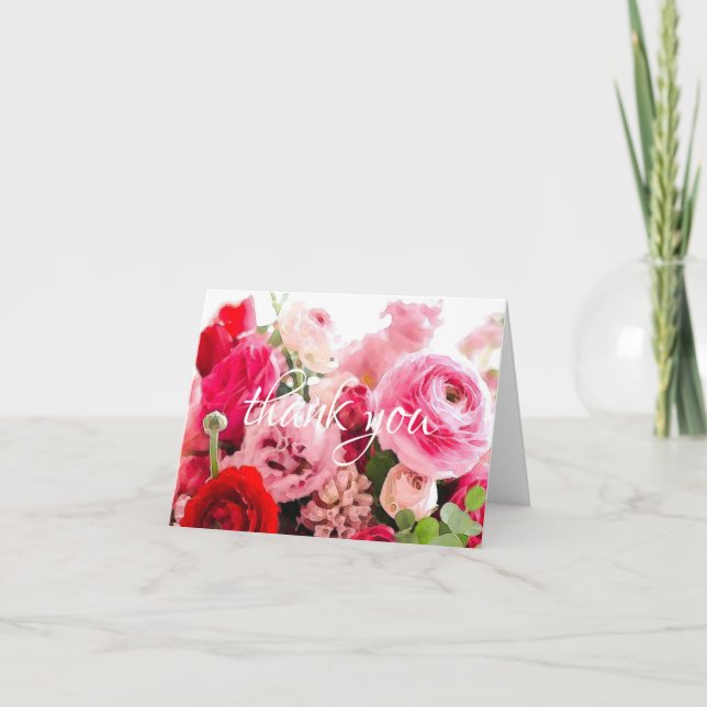 Merci manuscrit Script Aquarelle Rose chic (Devant)