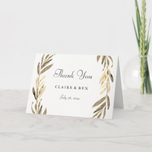 Merci Mariage à feuille d'or moderne