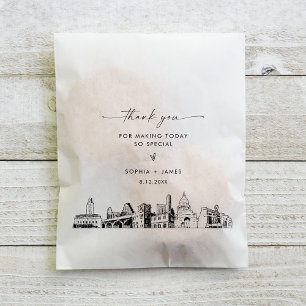 Merci Mariage Austin Skyline Favoriser les sacs