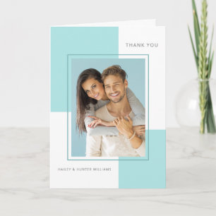 Merci Mariage bleu clair avec photo