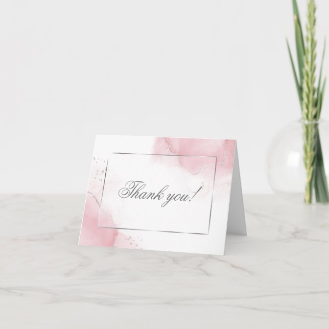 Merci Mariage Blush rose argent Abstrait (Devant)