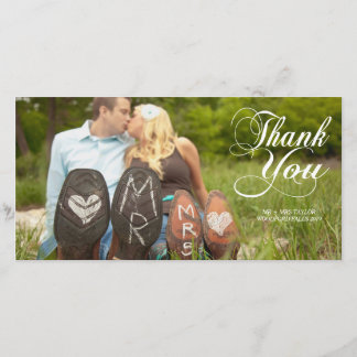 Merci Mariage de la typographie Carte photo