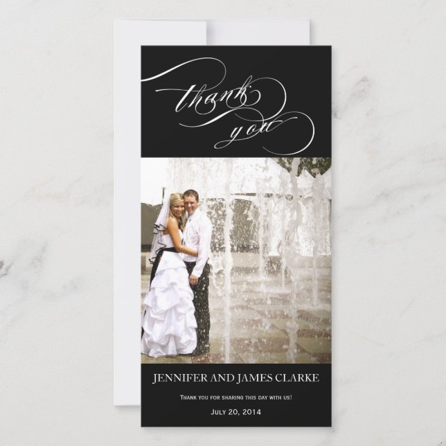 Merci Mariage de script élégant personnalisé (Devant)