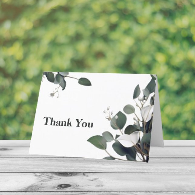 Merci Mariage des eucalyptus modernes (Modern Eucalyptus Wedding Thank You Card)