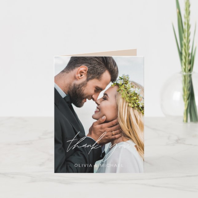 Merci Mariage en terre cuite photo manuscrite (Devant)
