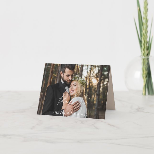 Merci Mariage en terre cuite photo manuscrite (Devant)