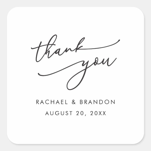 Merci Mariage Favoris Sticker Étiquettes (Devant)