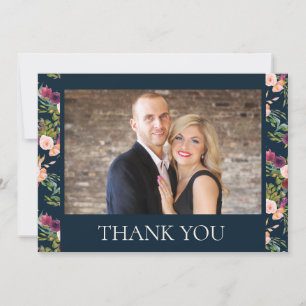 Merci Mariage floral rose pâle de la marine de Bou