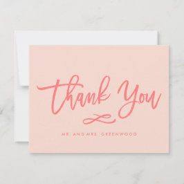 Merci Mariage lettres main chic | Corail