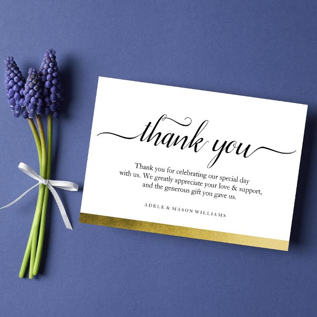 Merci Mariage Merci Note Gold Foil Card (Créateur téléchargé)