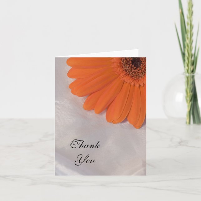 Merci Mariage orange et blanc satiné (Devant)