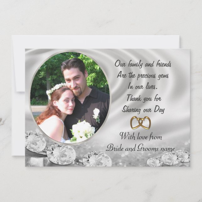 Merci mariage pour les faveurs avec portrait (Devant)
