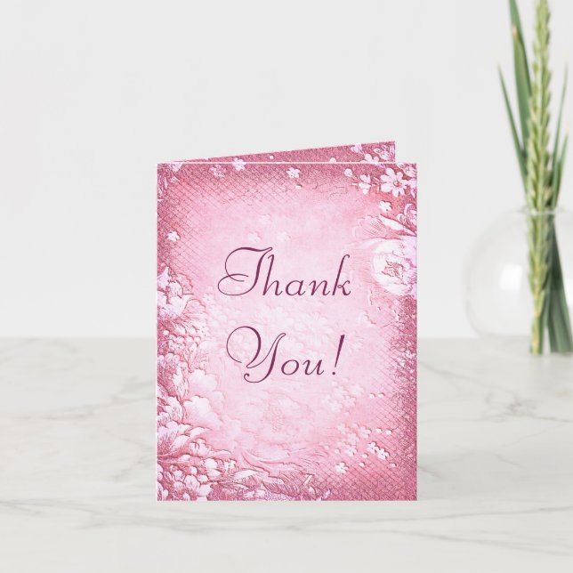 Merci Mariage rose Vintage antique (Devant)