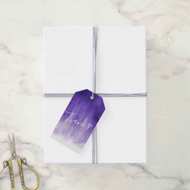Merci mauve abstraite en faveur étiquettes cadeaux (Avec de la ficelle)