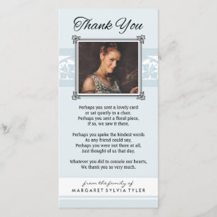 Merci Mémorial Bleu clair et Carte photo blanc