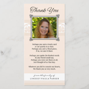 Merci Memorial Peach & Carte photo blanc