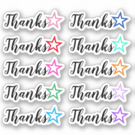 Merci "Merci" Avec Stickers De Forme De Plan Star