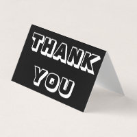 Merci, Merci, carte pliée en noir blanc