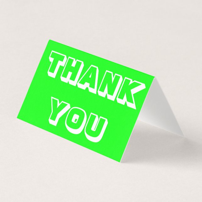 Merci, Merci, carte pliée verte néon (Front)