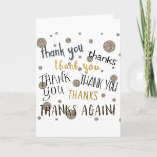 MERCI, MERCI Jolie carte pliée Paillettes et Glamo