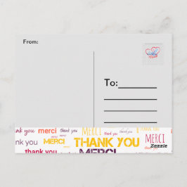 MERCI, MERCI, MERCI - DANK IHNEN POSTCARD POSTKARTE