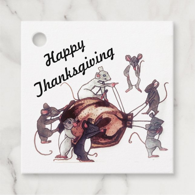 MERCI MICE STEAL TURKEY étiquette cadeau (Devant)