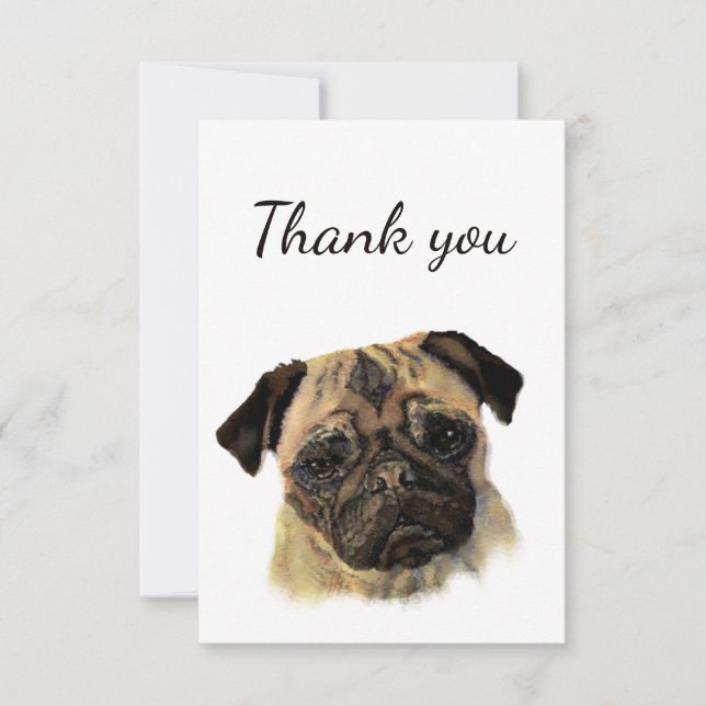 Merci mignon chien Carlin blanc animal retour (Devant)