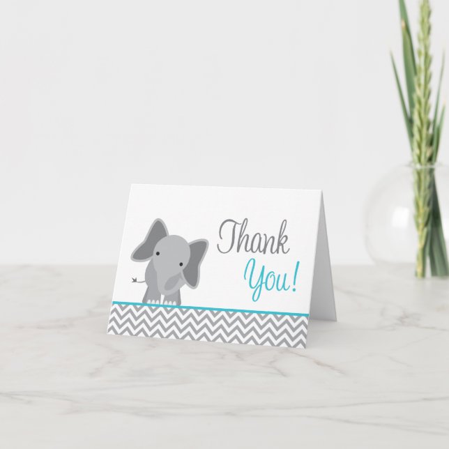 Merci mignon de Chevron Teal d'éléphant (Devant)