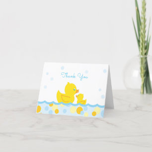 Merci mignon en caoutchouc de baby shower bleu et