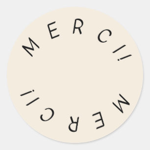 Merci! Minimal einfaches Design Vielen Dank Sticke Runder Aufkleber