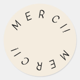 Merci! Minimal einfaches Design Vielen Dank Sticke Runder Aufkleber