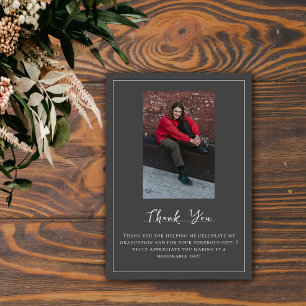Merci minimaliste de la graduation photo Carte g