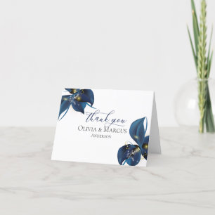 Merci   Moderne Deep Indigo Bleu et or