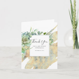 Merci moderne d'or de verdure succulente