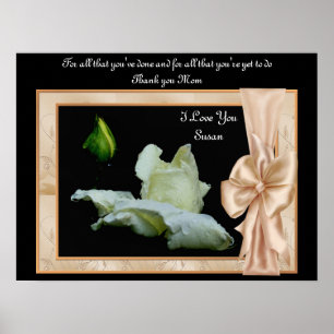 Merci Mom Rosebud Poster personnalisé Imprimer