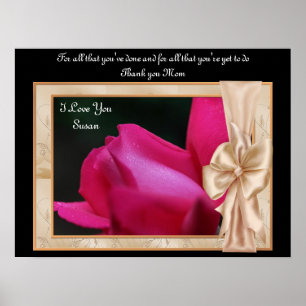 Merci Mom Rosebud Poster personnalisé Imprimer