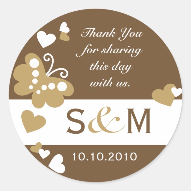 Merci Monogramme Mariage Favoriser les Étiquettes (Devant)