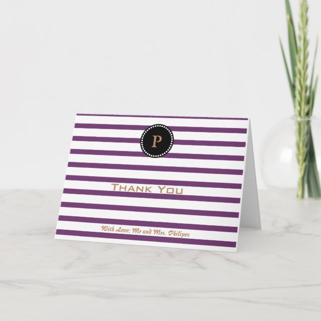 Merci monographique à rayures violettes personnali (Devant)