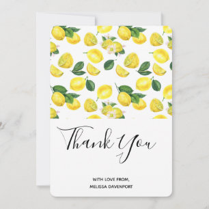 Merci Motif d'aquarelle aux citrons jaunes