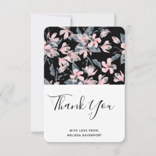 Merci Motif rose et gris en aquarelle