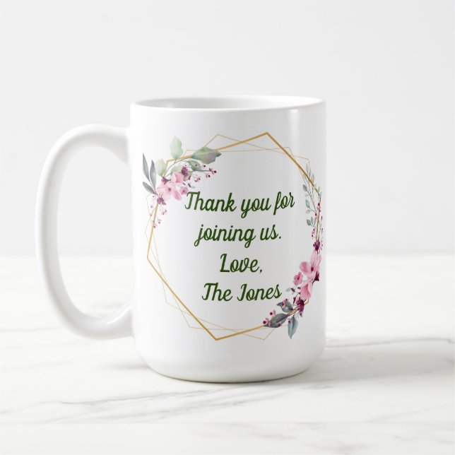Merci Mug, Mug Gift, Faveurs De Mariage (Gauche)