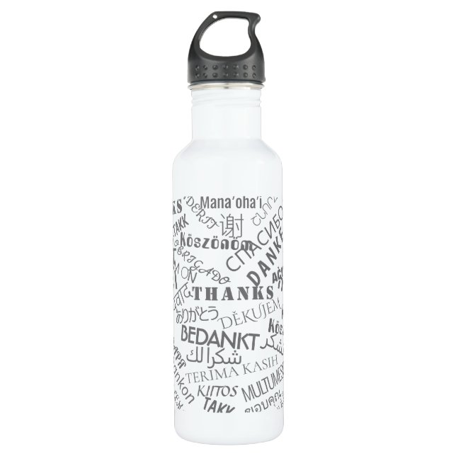 Merci multilingue Texte Bouteille d'eau Votre cade (Devant)