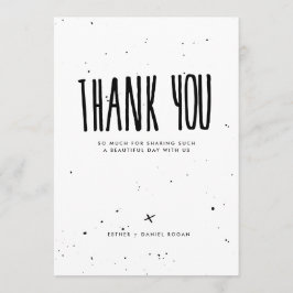 Merci noir et blanc d'éclaboussure de typographie