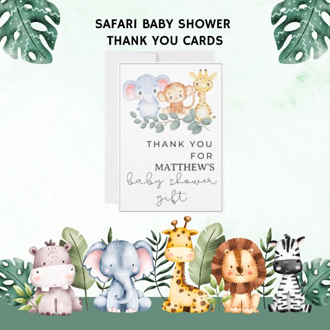 Merci Nom du bébé Animal Safari baby shower (Créateur téléchargé)