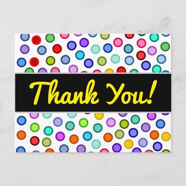 "Merci !" + Nombreux Cercles Colorés Carte Postale (Devant)