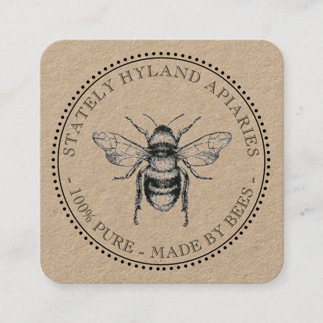 Merci Nos produits Carte de visite apiculture (Devant)