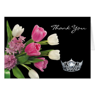 Merci Note Cartes-Couronne & Fleurs