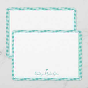 MERCI NOTE mignon en vichy motif jolie menthe
