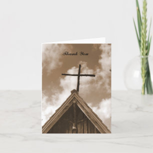 Merci Note, Vielle Eglise Sepia, Vierge à l'intéri